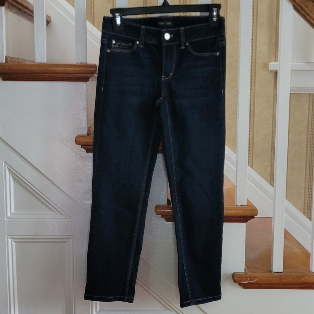 WHITE HOUSE BLACK MARKET BLANC Slim Crop Blue Jeans Size 00